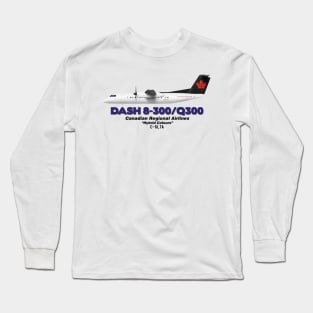 DeHavilland Canada Dash 8-300/Q300 - Canadian Regional Airlines "Hybrid Colours" Long Sleeve T-Shirt